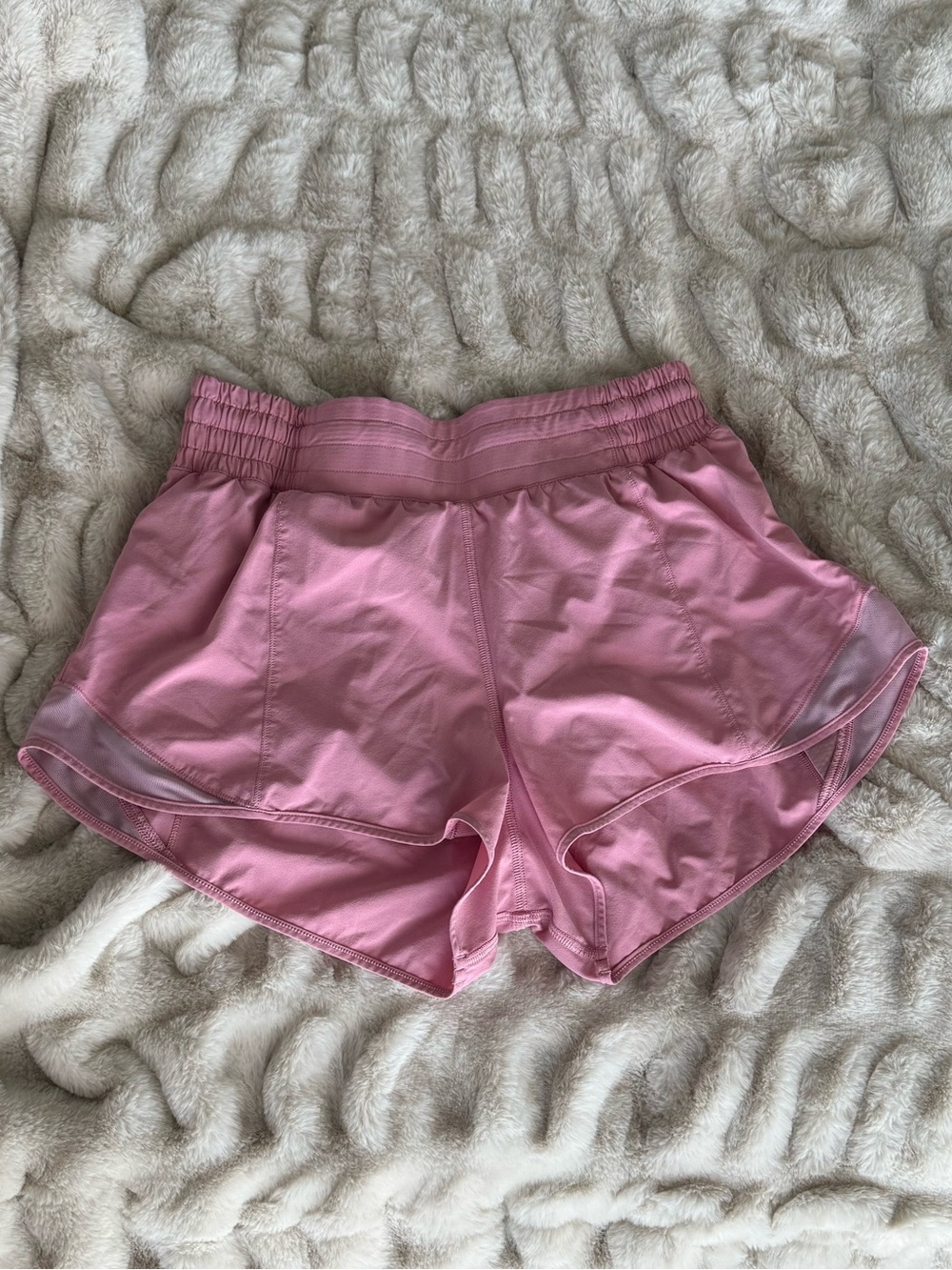 Light Pink Lululemon Hotty Hot shorts
